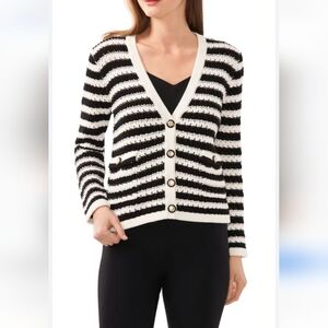 Stripe V-Neck Cardigan size Large